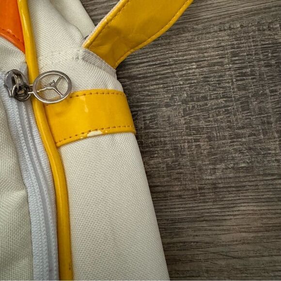 Air Jordan Nike Backpack White Orange & Yellow Size 13 x 11 x 4 - Picture 13 of 16